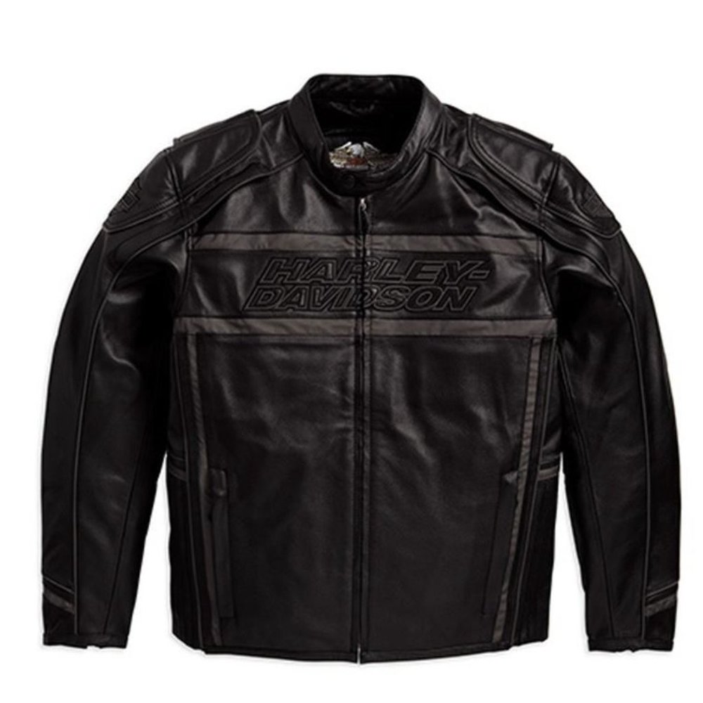 Harley Davidson Luminator 360 Reflective Black Leather Jacket Sz Medium